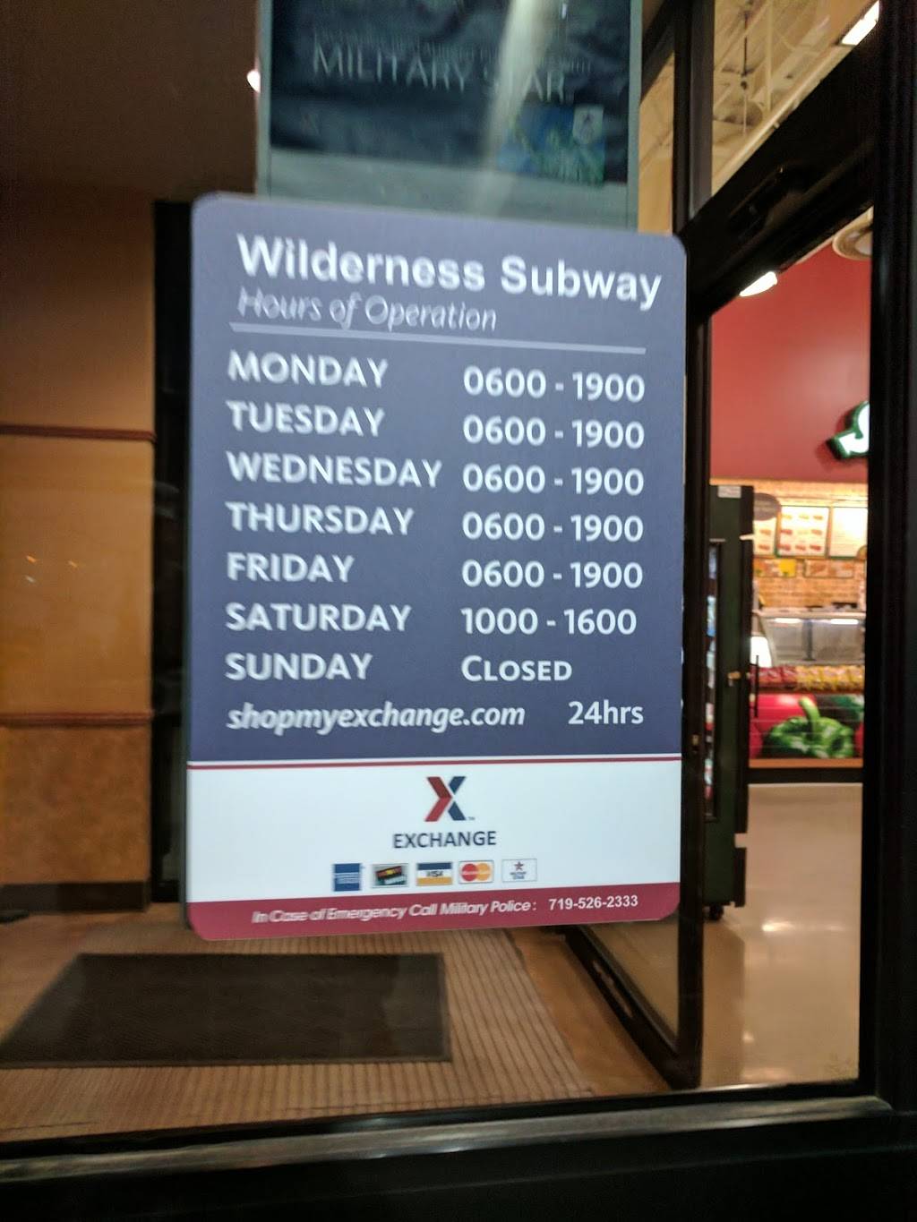 Subway | meal takeaway | Wilderness Rd @ Butts Rd Wilderness Shopping Ctr, Fort Carson, CO 80913, USA | 7192260281 OR +1 719-226-0281