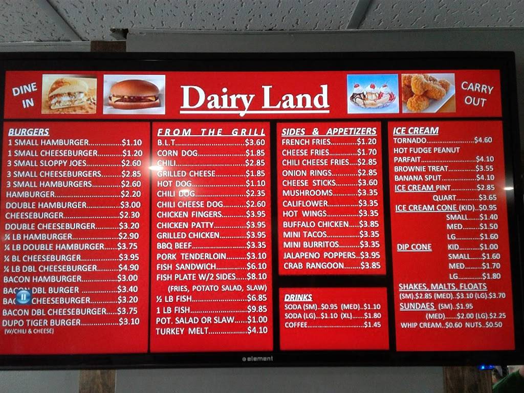 Dairy Land | restaurant | 501 S Main St, Dupo, IL 62239, USA | 6182863970 OR +1 618-286-3970