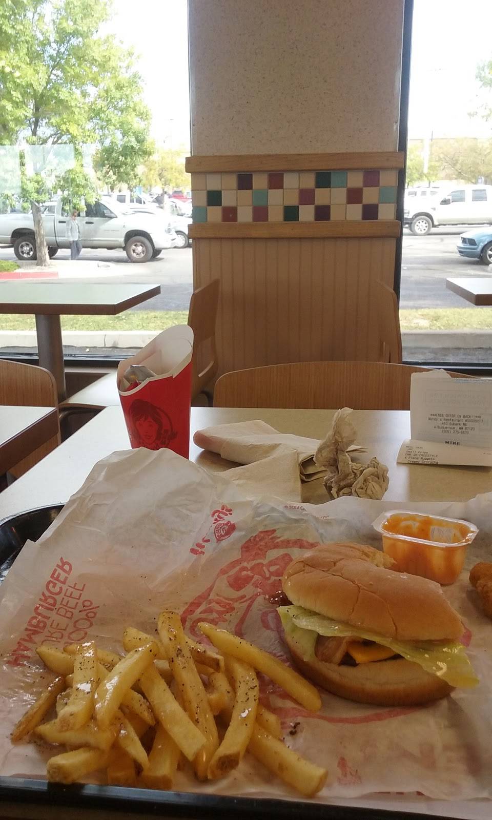 Wendys | restaurant | 410 Eubank Blvd NE, Albuquerque, NM 87123, USA | 5052756670 OR +1 505-275-6670