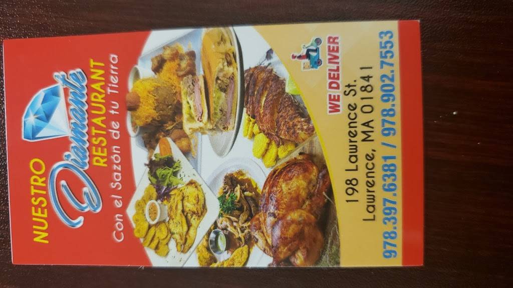 Nuestro Diamante Restaurant | restaurant | 198 Lawrence St, Lawrence, MA 01841, USA | 9783976381 OR +1 978-397-6381