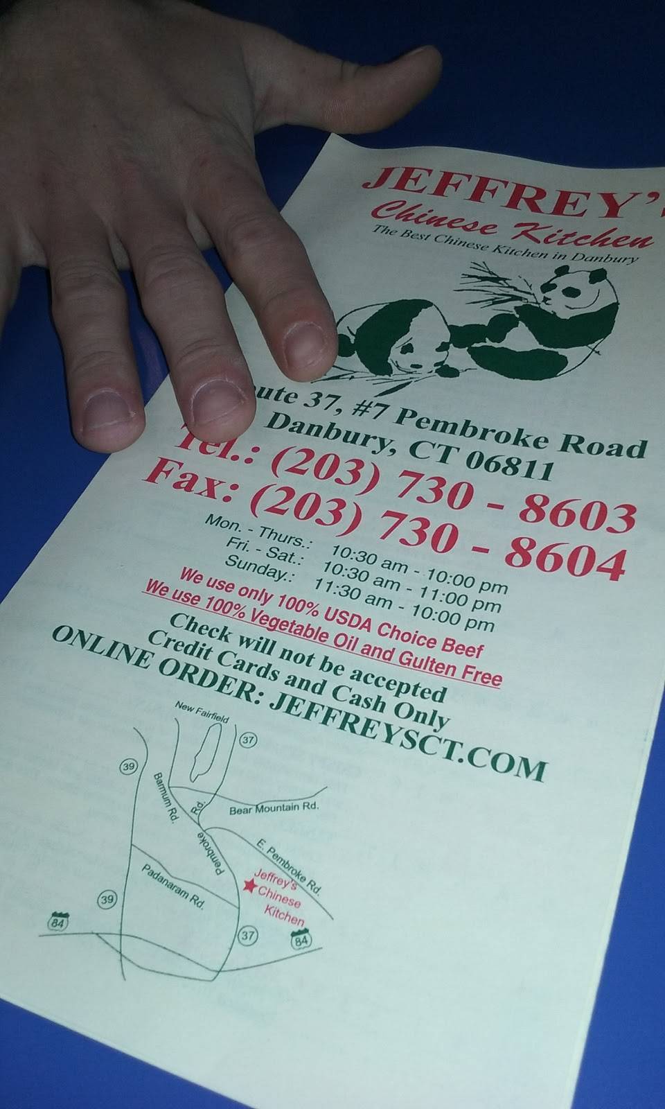 Jeffreys Chinese Kitchen | restaurant | 7 Pembroke Rd, Danbury, CT 06811, USA | 2037308603 OR +1 203-730-8603