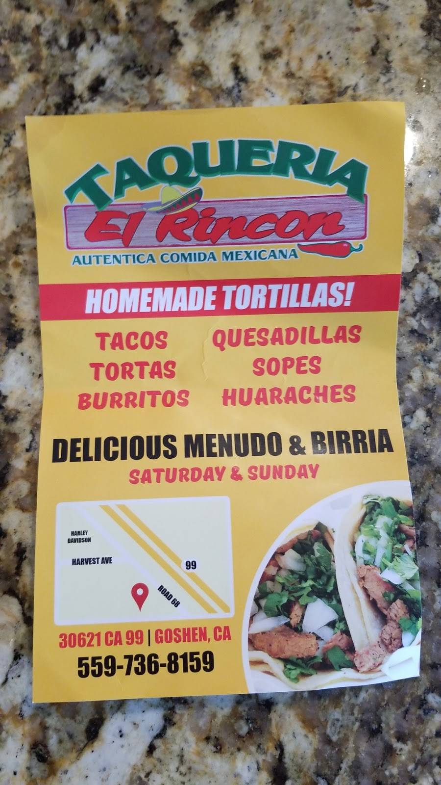 Taqueria El Rincon | restaurant | 30621 Rd 68, Visalia, CA 93291, USA | 5597368159 OR +1 559-736-8159