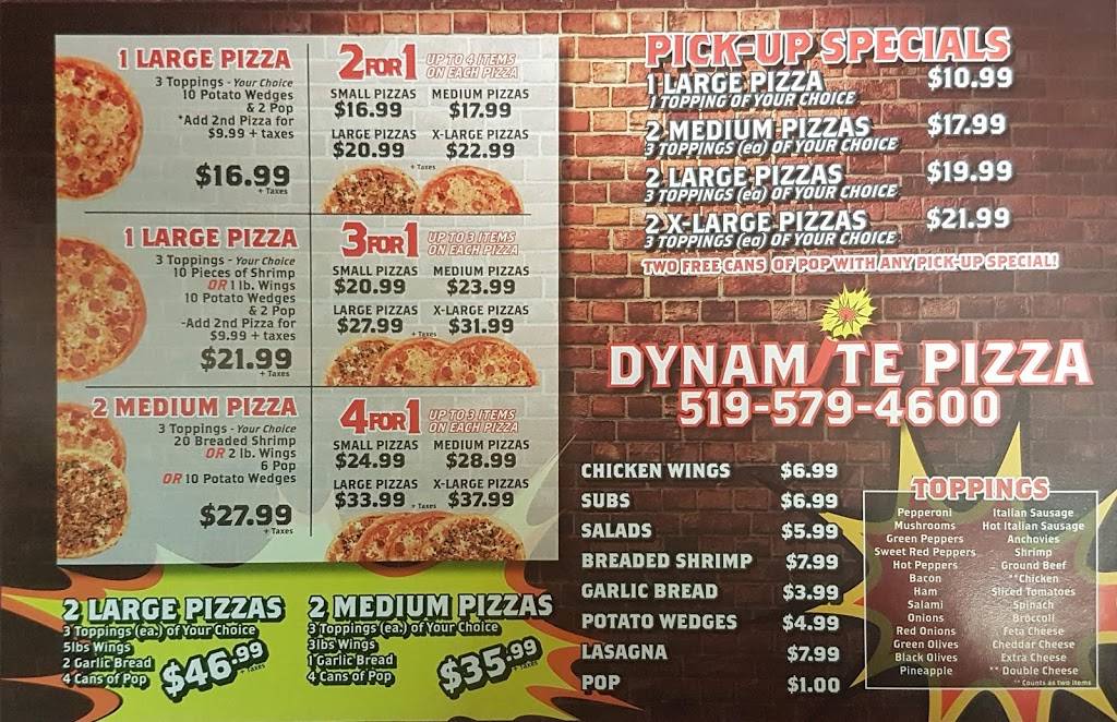 Dynamite Pizza | restaurant | 501 Krug St, Kitchener, ON N2B 1L2, Canada | 5195794600 OR +1 519-579-4600