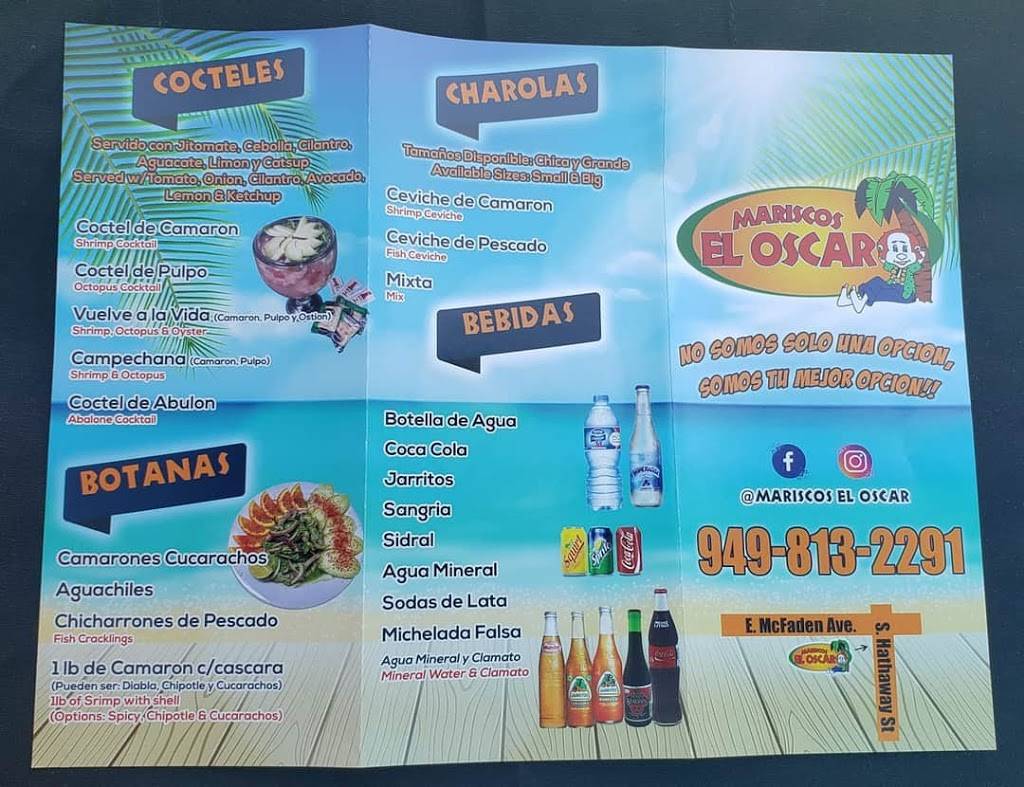 Mariscos "el Óscar" | restaurant | E McFadden Ave & S Hathaway St, Santa Ana, CA 92705, USA | 9498132291 OR +1 949-813-2291