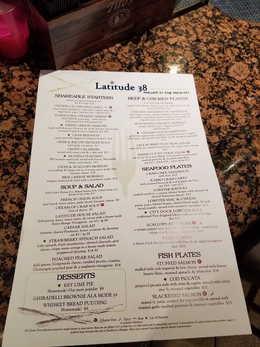 Latitude 38° | restaurant | 12 Dock St, Annapolis, MD 21401, USA | 6672042282 OR +1 667-204-2282