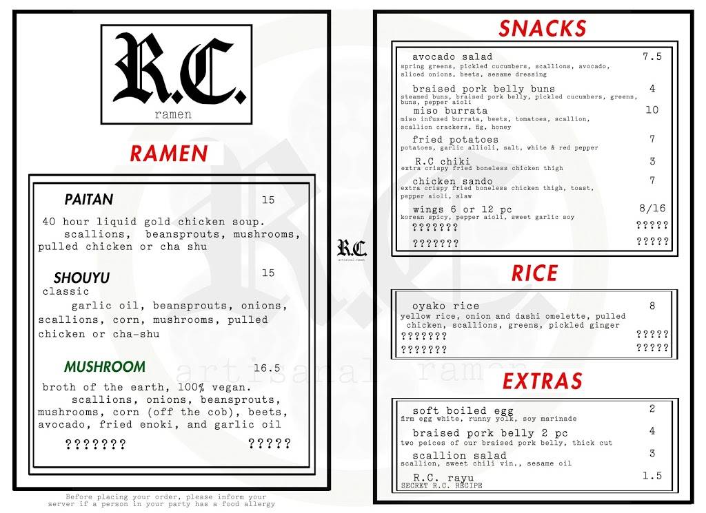 RC Ramen | restaurant | 388 Wickenden St, Providence, RI 02903, USA | 4013689839 OR +1 401-368-9839