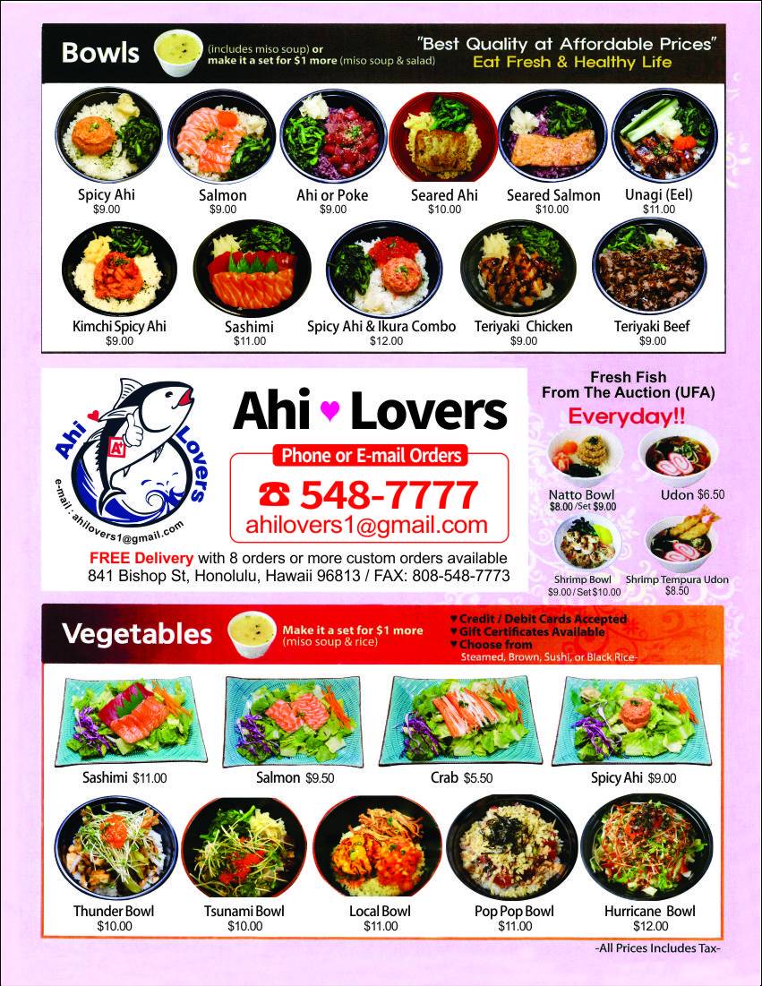 Ahi Lovers | restaurant | 155 Queen St, Honolulu, HI 96813, USA | 8085487777 OR +1 808-548-7777