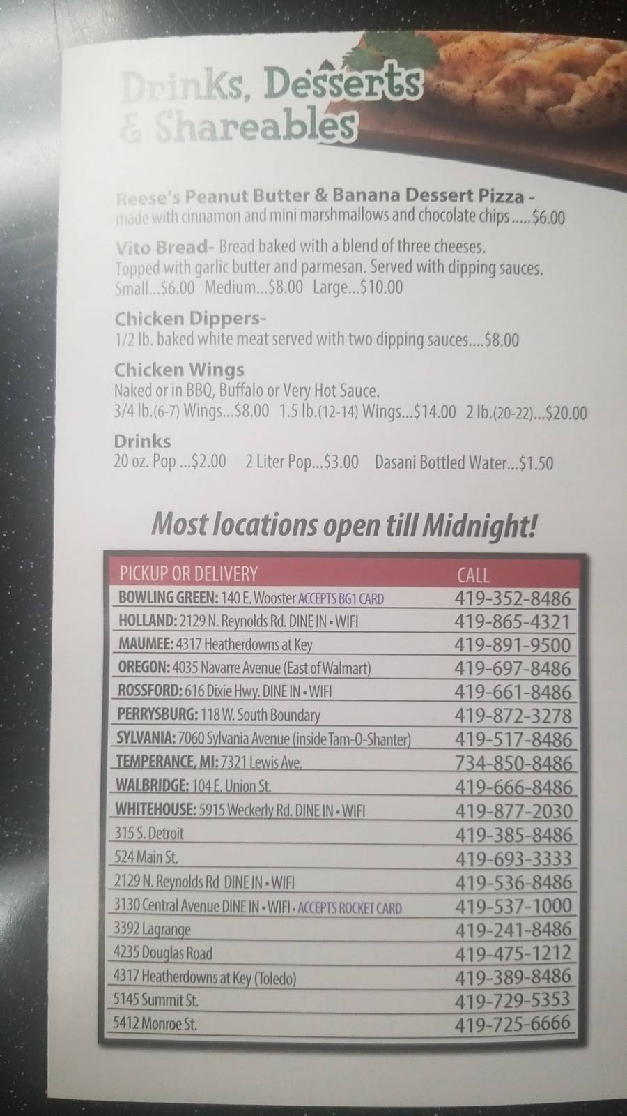 Vitos Pizza and Subs | restaurant | 4035 Navarre Ave, Oregon, OH 43616, USA | 4196978486 OR +1 419-697-8486