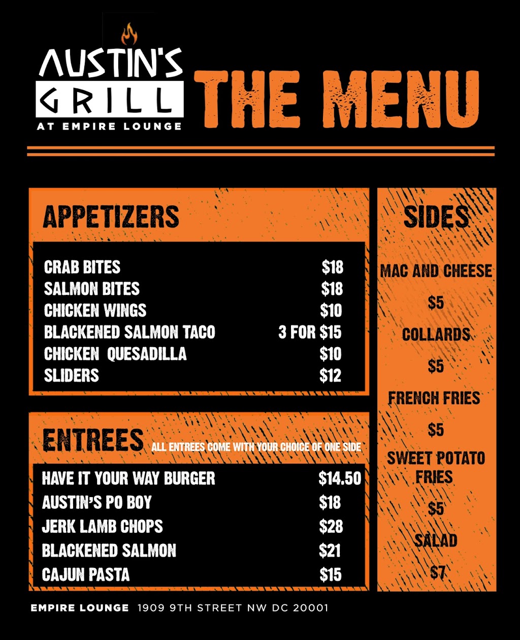 Austins Grill | restaurant | 1909 9th St NW, Washington, DC 20001, USA | 2022571706 OR +1 202-257-1706