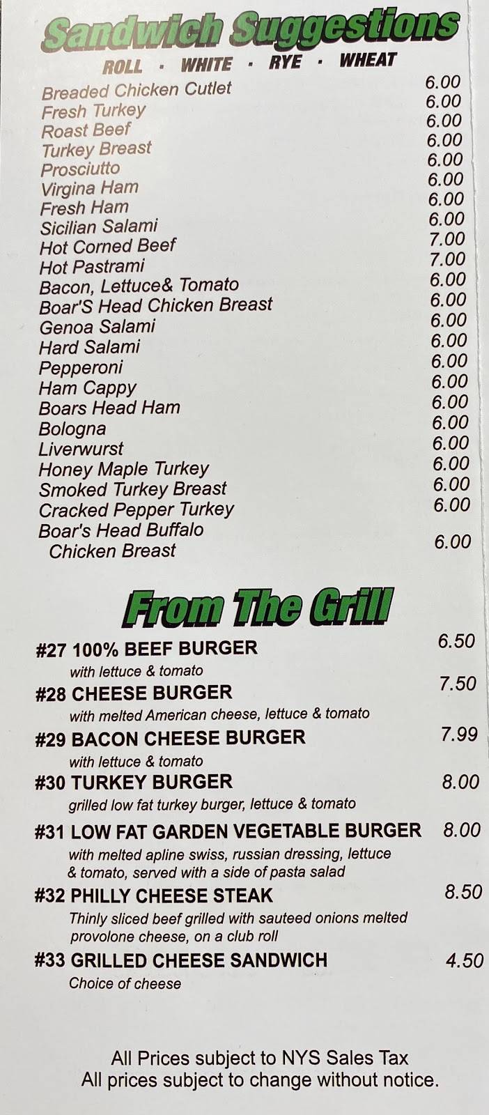 A&J Sandwich Shop | restaurant | 140 NY-109, West Babylon, NY 11704, USA | 6314829900 OR +1 631-482-9900