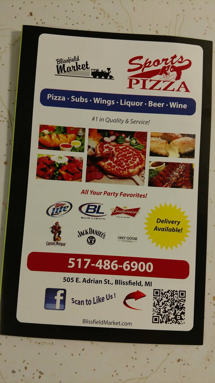 Sports Pizza | restaurant | 505 E Adrian St, Blissfield, MI 49228, USA | 5174866900 OR +1 517-486-6900