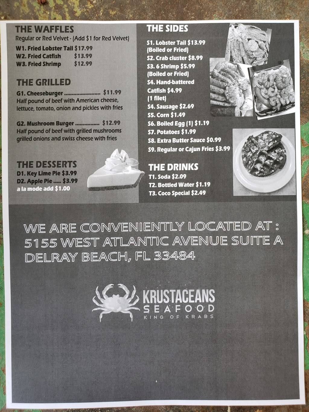 Krustaceans Seafood Restaurant | restaurant | 5155 W Atlantic Ave STE A, Delray Beach, FL 33484, USA | 5614552464 OR +1 561-455-2464