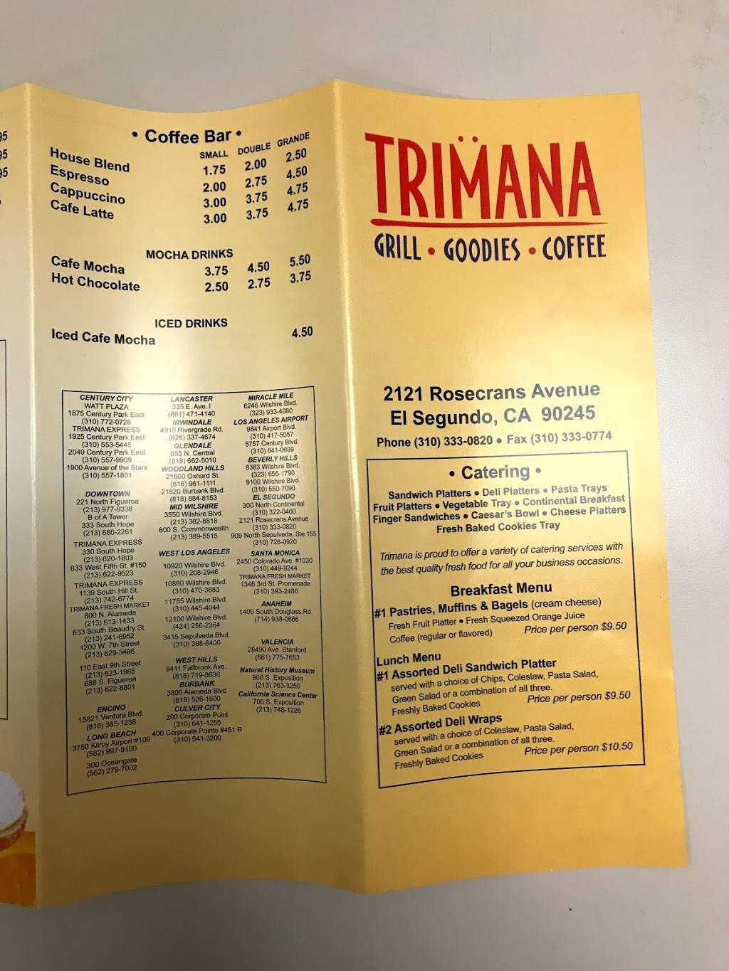 Trimana | restaurant | 2121 Rosecrans Ave # 1320, El Segundo, CA 90245, USA | 3103330820 OR +1 310-333-0820