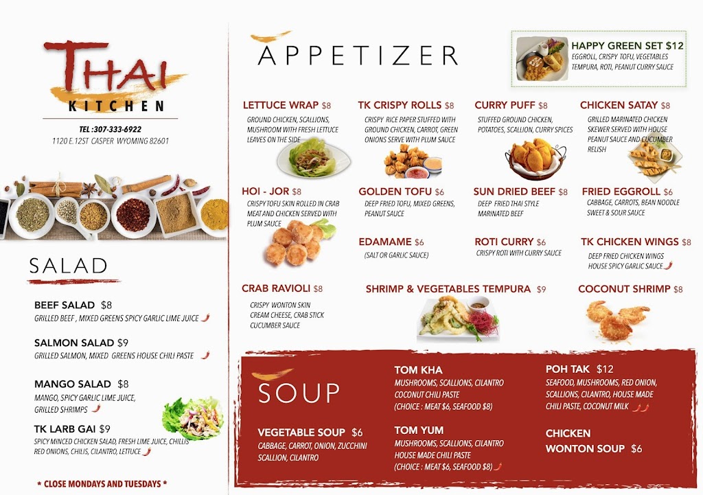 Thai Kitchen Restaurant | restaurant | 1120 E 12th St, Casper, WY 82601, USA | 3073336922 OR +1 307-333-6922