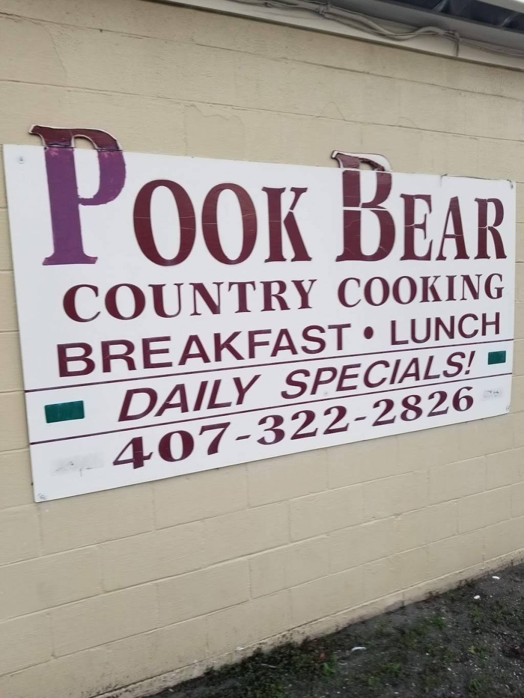 Pook Bear Country Cooking | restaurant | 1926 W 13th St, Sanford, FL 32771, USA | 4073222826 OR +1 407-322-2826