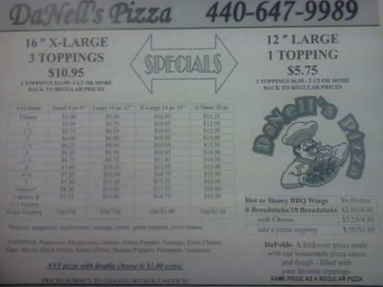 DaNells Pizza | restaurant | 133 E Herrick Ave, Wellington, OH 44090, USA | 4406479989 OR +1 440-647-9989