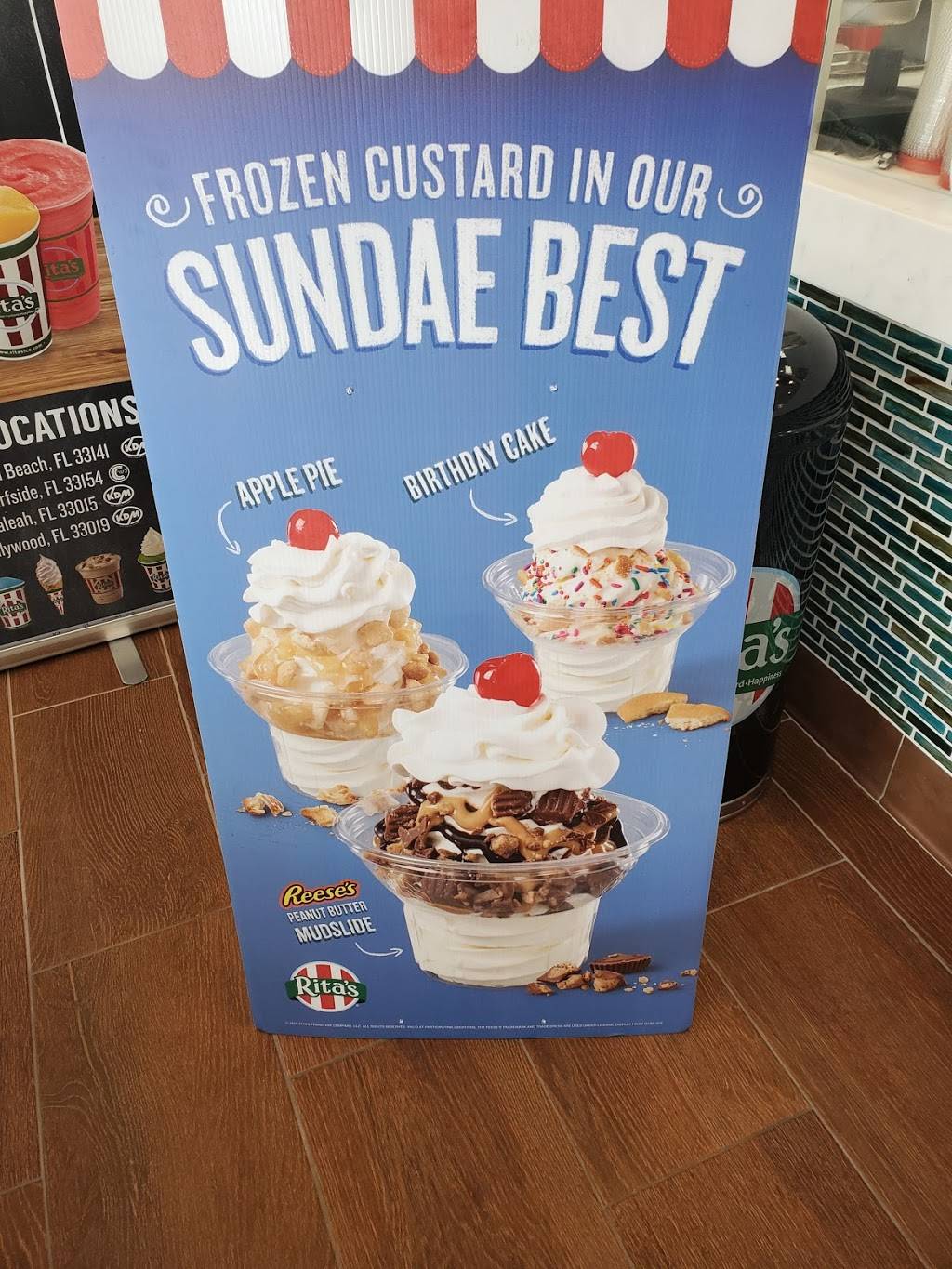 Ritas Italian Ice & Frozen Custard | restaurant | 18451 NW 67th Ave Vista Shopping Center, Hialeah, FL 33015, USA | 3056023073 OR +1 305-602-3073