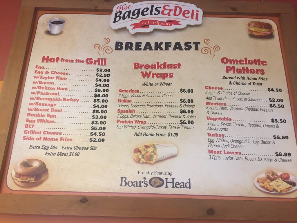 Hot Bagels & Deli | restaurant | 131 New Rd, Parsippany, NJ 07054, USA | 9733962297 OR +1 973-396-2297