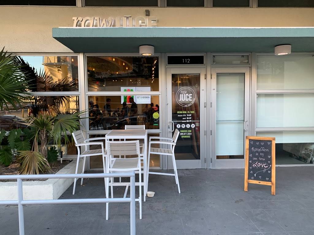Raw Juce Coral Gables | restaurant | 112 Madruga Ave, Coral Gables, FL 33146, USA | 3056713331 OR +1 305-671-3331