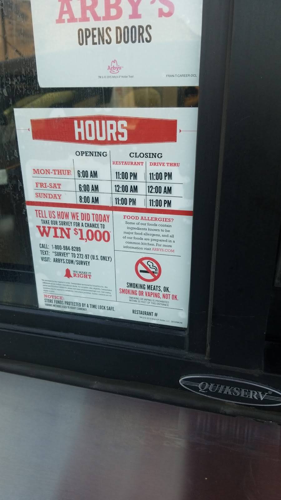 Arbys | meal takeaway | 8580 Commerce Dr, Lake Point, UT 84074, USA | 4352687044 OR +1 435-268-7044