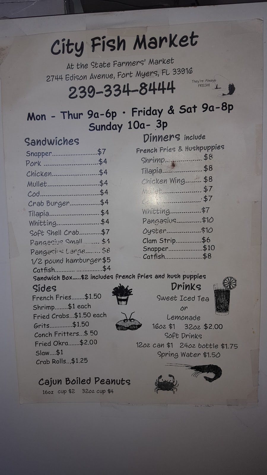 City Fish Market | restaurant | 2744 Edison Ave, Fort Myers, FL 33916, USA | 2396722712 OR +1 239-672-2712