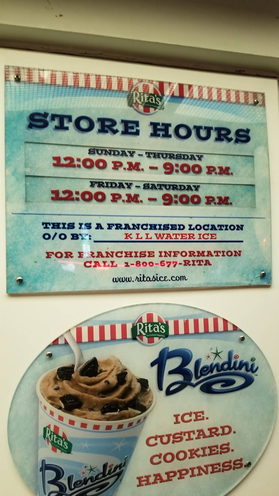 Ritas Italian Ice & Frozen Custard | restaurant | 2201 E Joppa Rd, Carney, MD 21234, USA | 4106617482 OR +1 410-661-7482