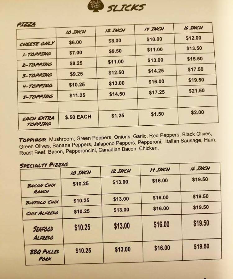 Slicks Pizza | restaurant | Watseka, IL 60970, USA | 8154321068 OR +1 815-432-1068