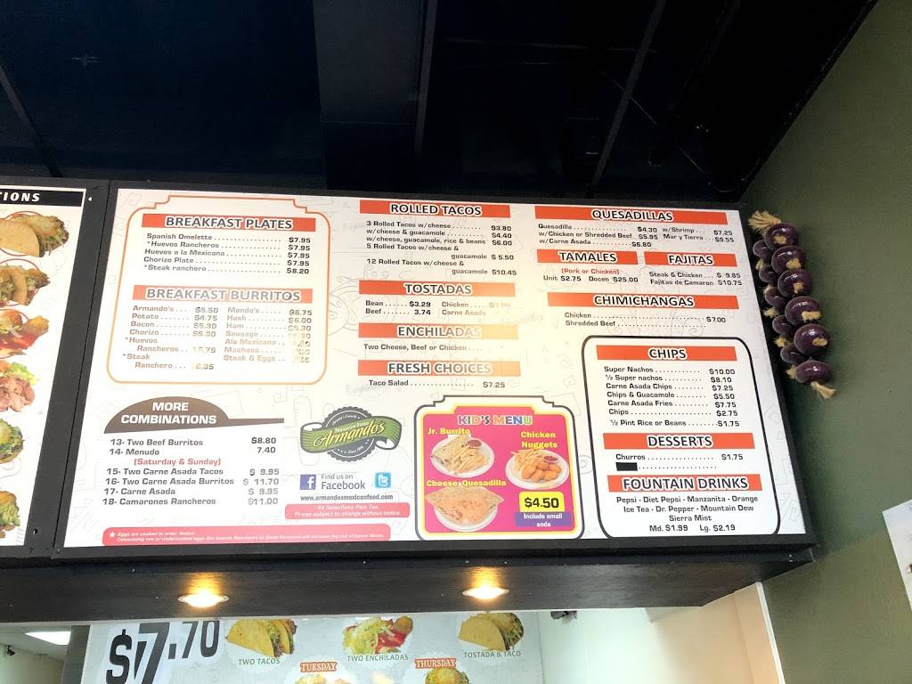 Armandos Mexican Grill | restaurant | 711 E Carefree Hwy, Phoenix, AZ 85085, USA | 6235167931 OR +1 623-516-7931