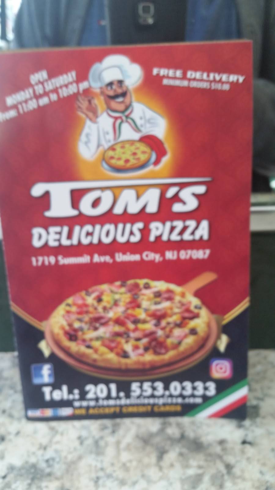 Toms Delicious Pizza | restaurant | 1719 Summit Ave, Union City, NJ 07087, USA | 2015530333 OR +1 201-553-0333
