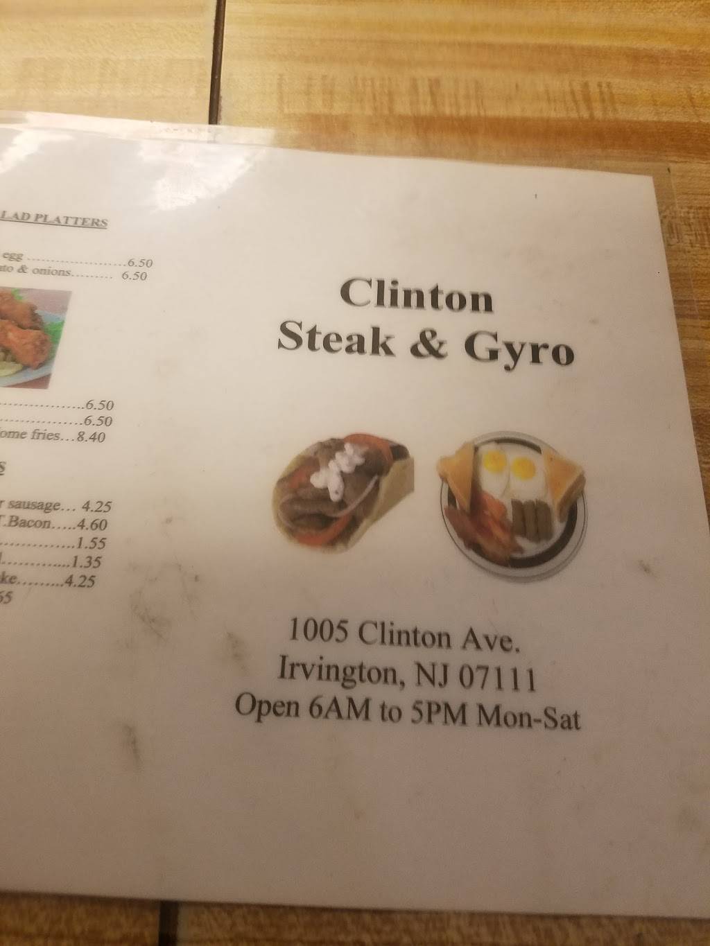 Clinton Steak & Gyro | restaurant | 1005 Clinton Ave, Irvington, NJ 07111, USA | 9733742231 OR +1 973-374-2231