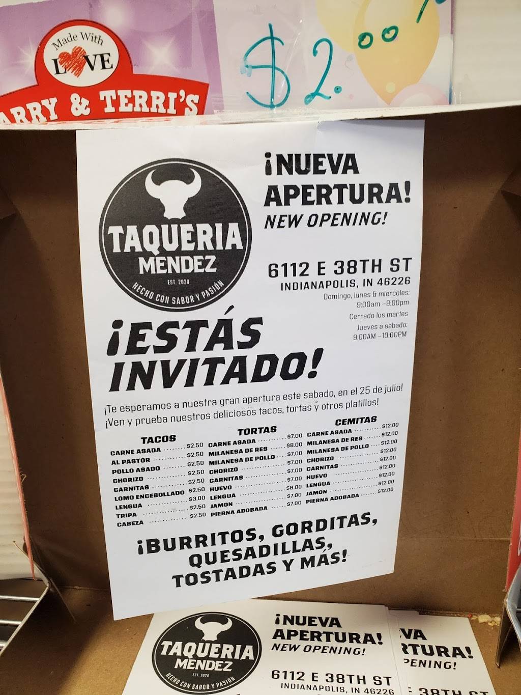 Taqueria Mendez | restaurant | 6112 E 38th St, Indianapolis, IN 46226, USA | 3176003065 OR +1 317-600-3065