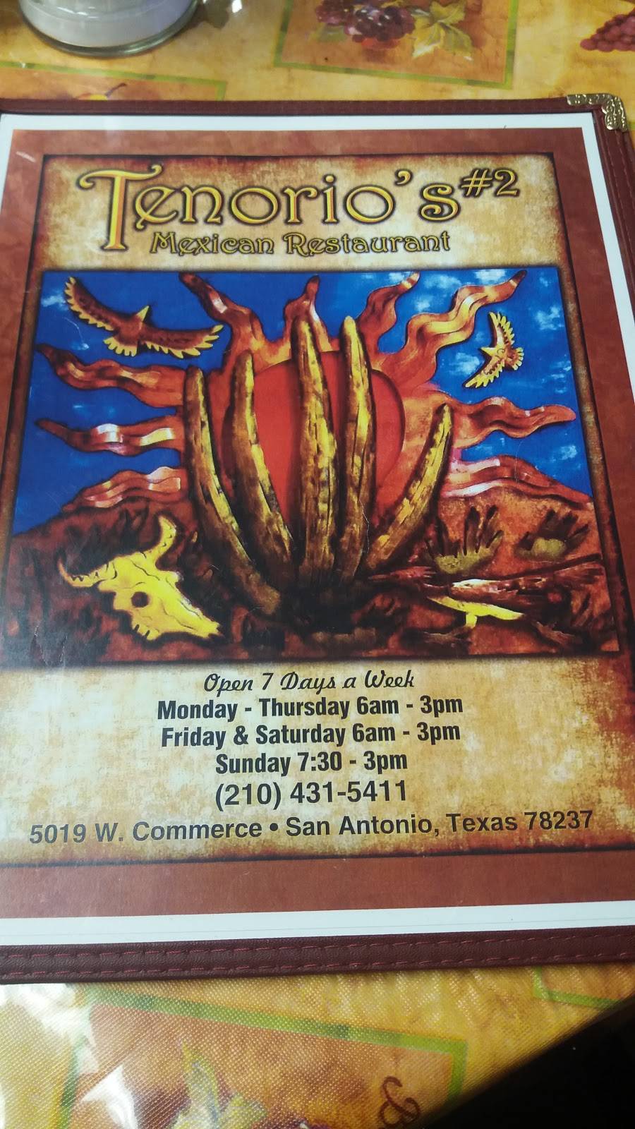 Tenorios Mexican Restaurant No.2 | restaurant | 5019 W Commerce St, San Antonio, TX 78237, USA | 2104315411 OR +1 210-431-5411