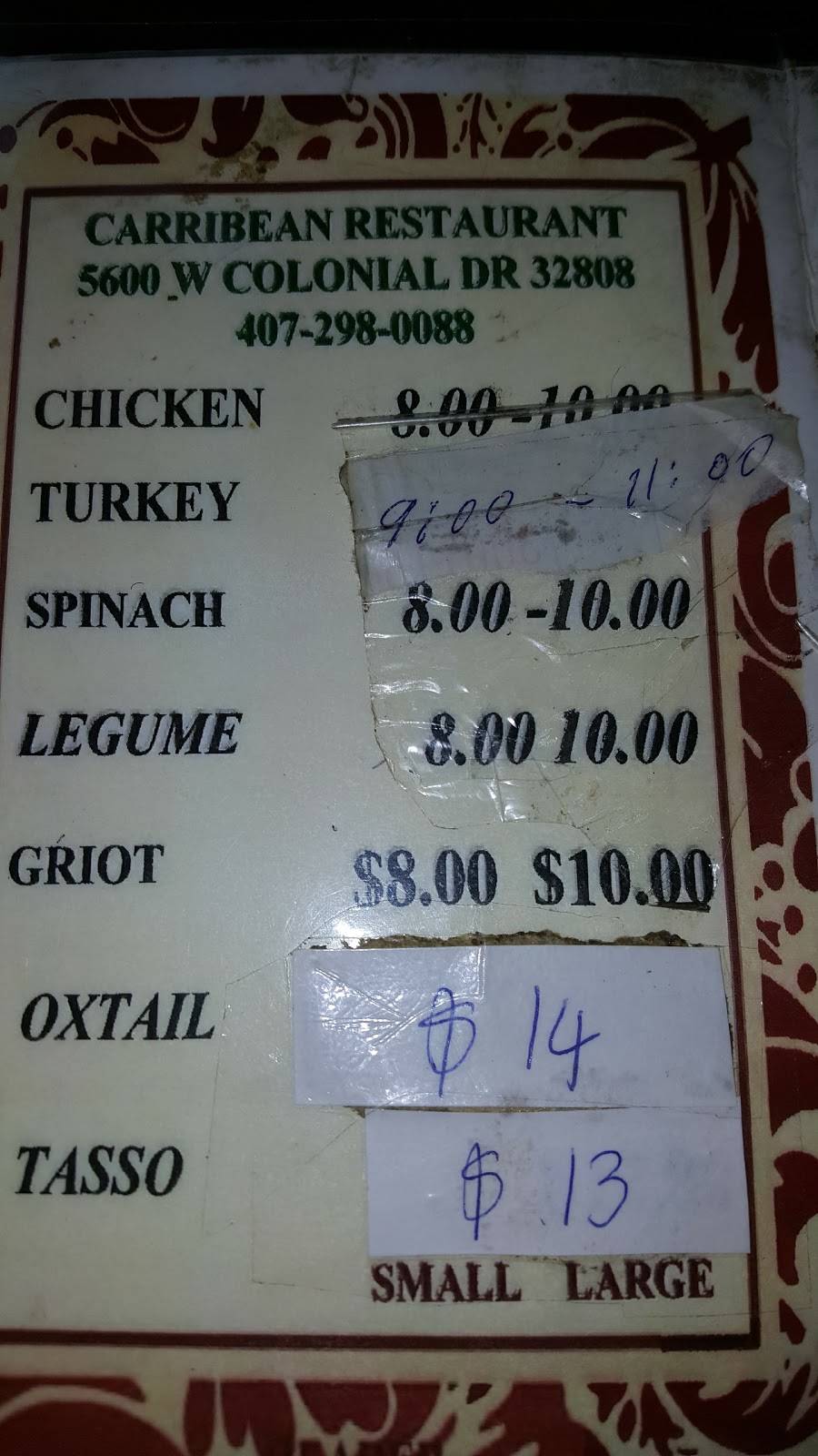 Caribbean Cuisine | restaurant | 5812 Old Winter Garden Rd, Orlando, FL 32835, USA | 4072980088 OR +1 407-298-0088