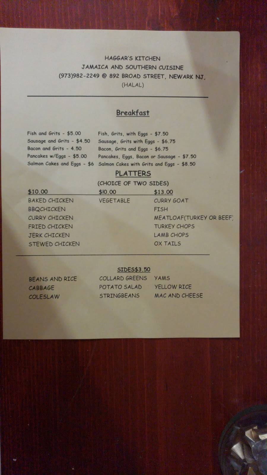 Haggars Halal Kitchen - The Soul Food Place | restaurant | 892 Broad St, Newark, NJ 07102, USA | 9739822249 OR +1 973-982-2249