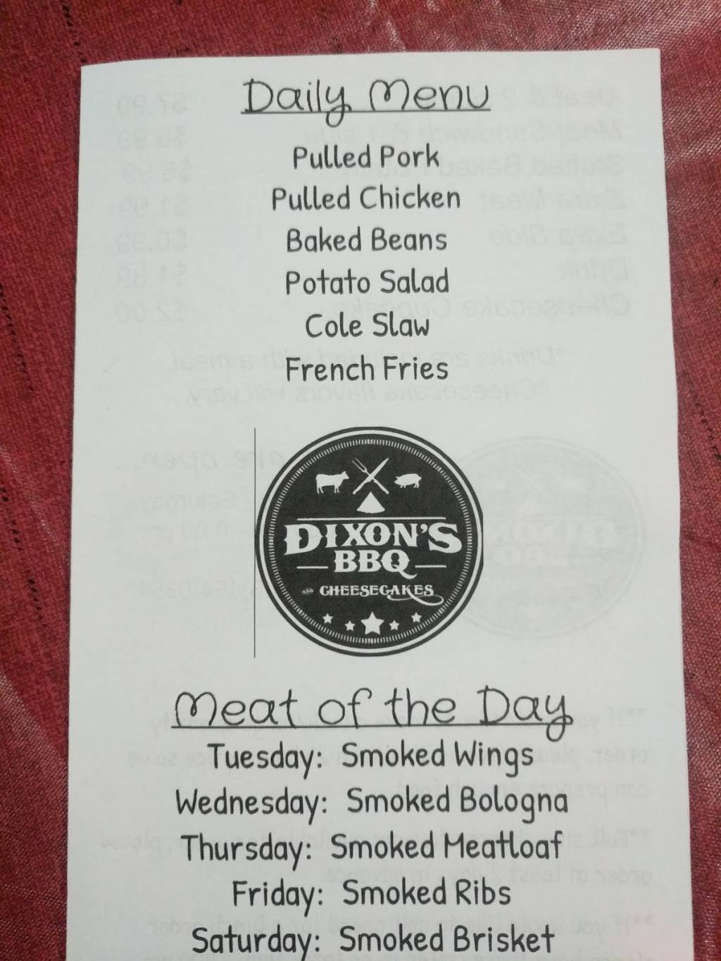 Dixons BBQ & Cheesecakes | restaurant | 365 Abel Ave, Decatur, TN 37322, USA | 4234540354 OR +1 423-454-0354