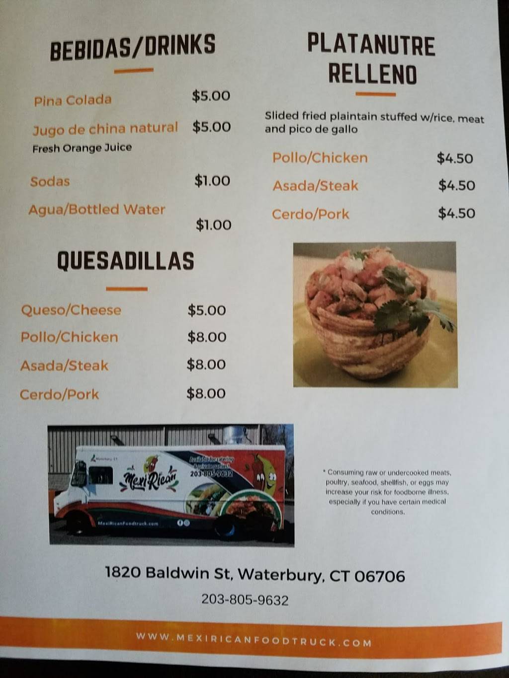 MexiRican Food Truck | restaurant | 2011, 1820 Baldwin St, Waterbury, CT 06706, USA | 2038059632 OR +1 203-805-9632