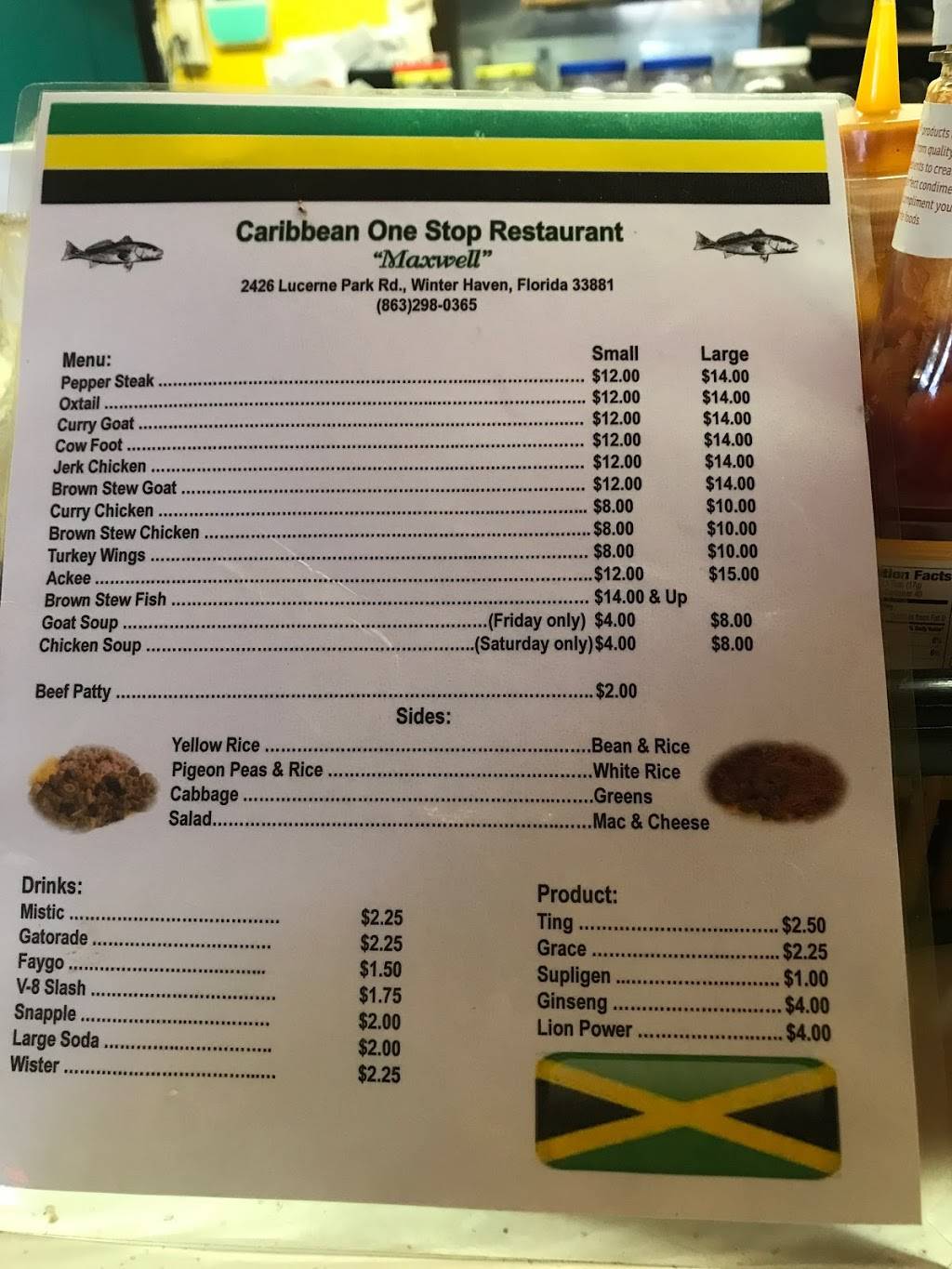 Caribbean One Stop | restaurant | 2426 Lucerne Park Rd, Winter Haven, FL 33881, USA | 8632980365 OR +1 863-298-0365