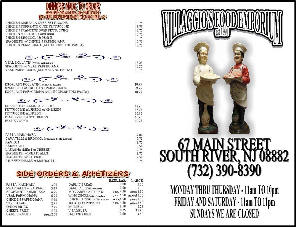Villaggios Food Emporium | restaurant | 67 Main St, South River, NJ 08882, USA | 7323908390 OR +1 732-390-8390