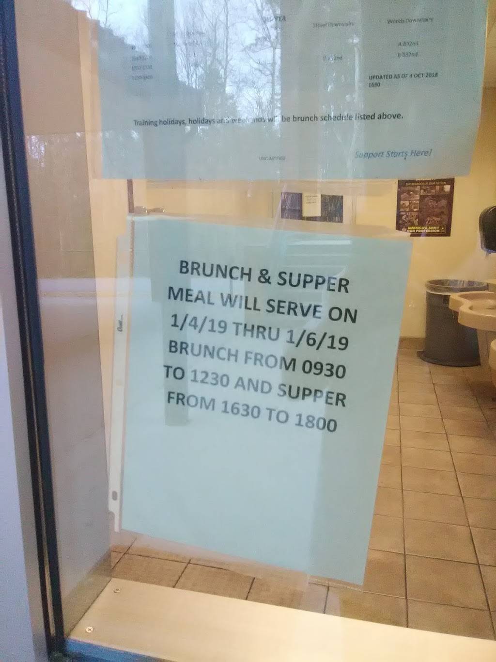 Samuel Sharpe DFAC | restaurant | Building 18028, Aberdeen Ave, Fort Lee, VA 23801, USA | 8047659244 OR +1 804-765-9244