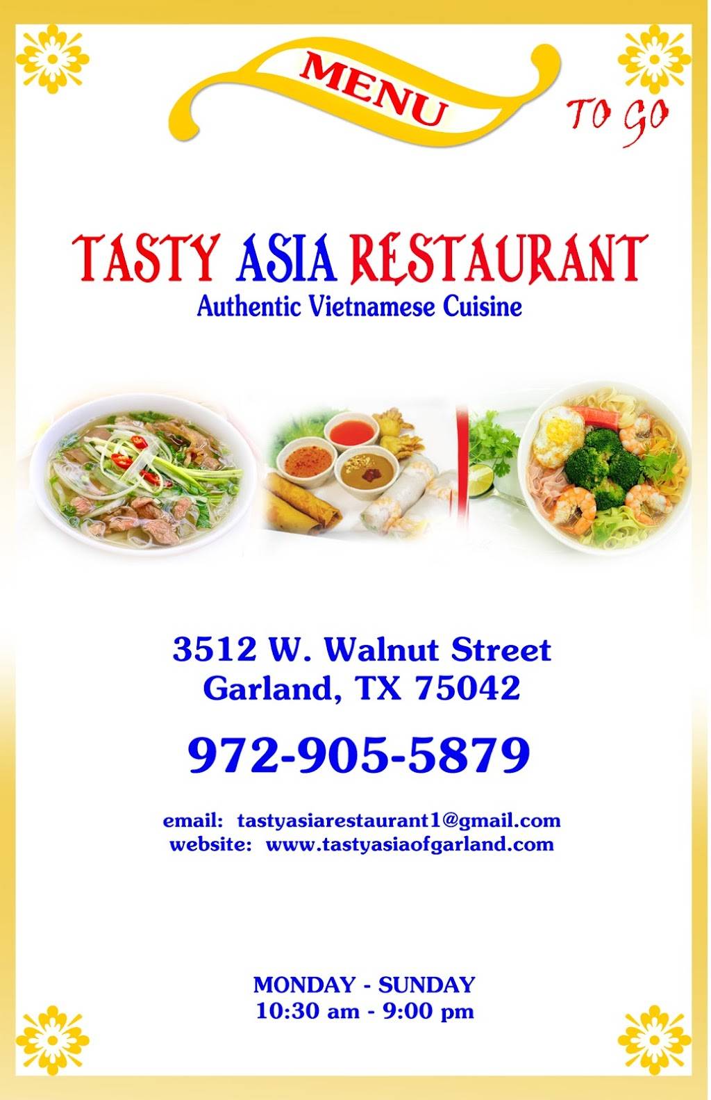 Tasty Asia Restaurant | restaurant | 3512 W Walnut St, Garland, TX 75042, USA | 9729055879 OR +1 972-905-5879