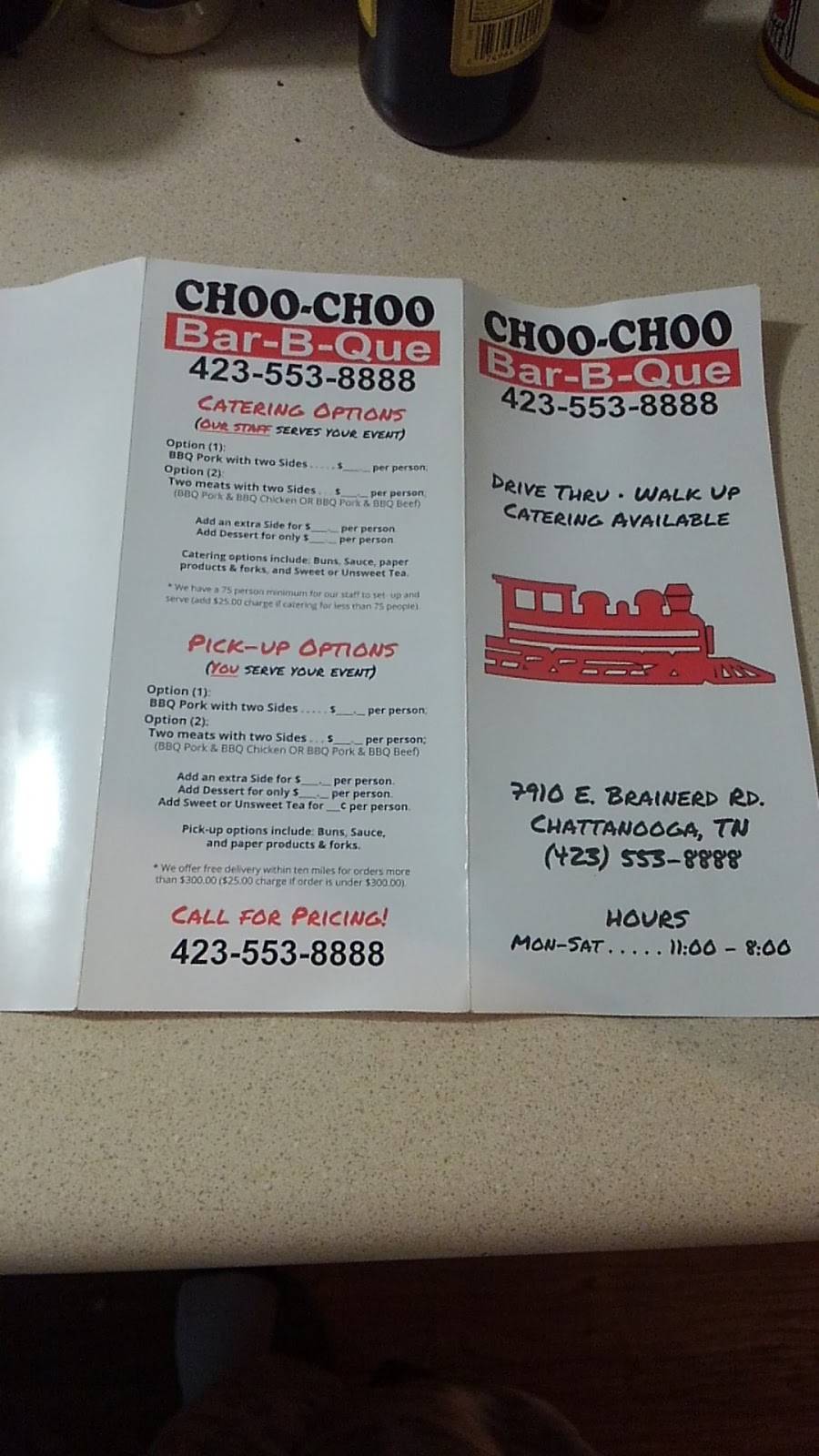 Choo Choo Bar-B-Que | restaurant | 7910 E Brainerd Rd, Chattanooga, TN 37421, USA | 4235538888 OR +1 423-553-8888