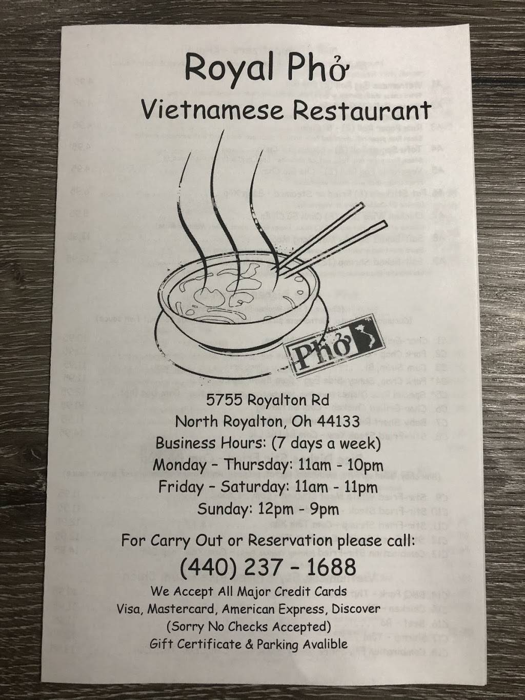 Royal Pho Vietnamese Cuisine | restaurant | 5755 Royalton Rd, North Royalton, OH 44133, USA | 4402371688 OR +1 440-237-1688