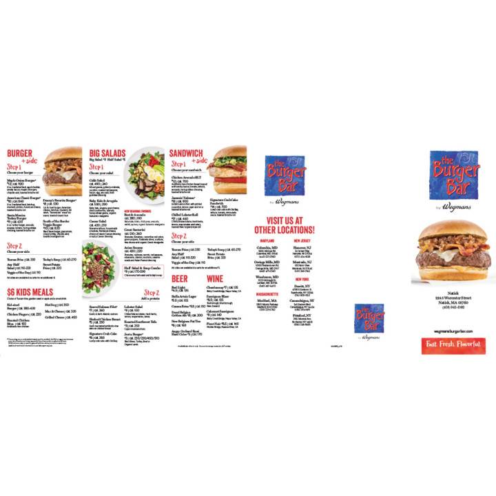 The Burger Bar by Wegmans | restaurant | 1245 Worcester St, Natick, MA 01760, USA | 5089600180 OR +1 508-960-0180