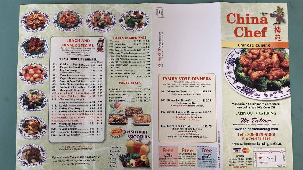 China Chef | restaurant | 17657 S Torrence Ave, Lansing, IL 60438, USA | 7088899888 OR +1 708-889-9888
