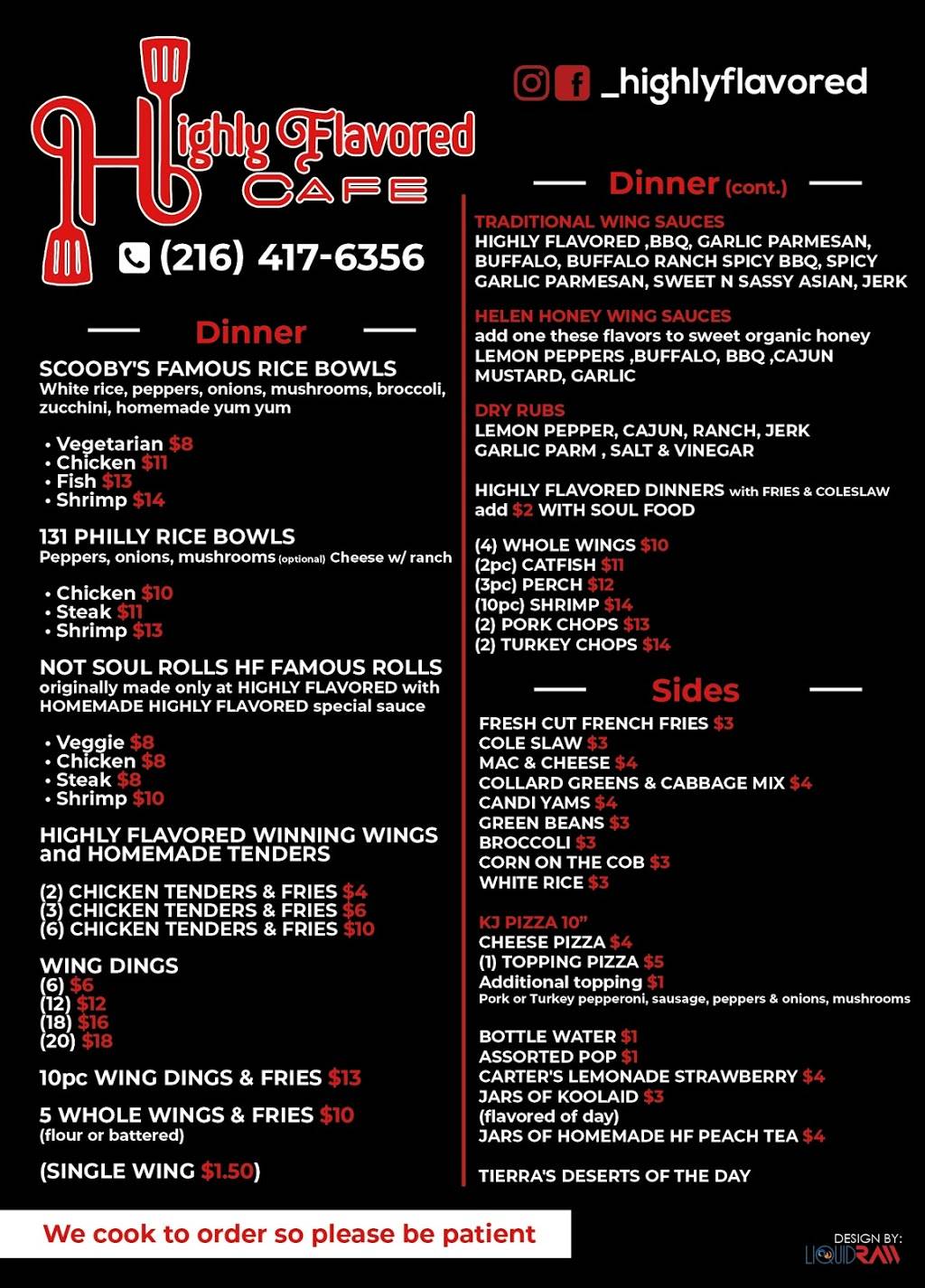 HIGHLY FLAVORED CAFE AND CATERING | restaurant | 4213 E 131st St, Cleveland, OH 44105, USA | 2164176356 OR +1 216-417-6356