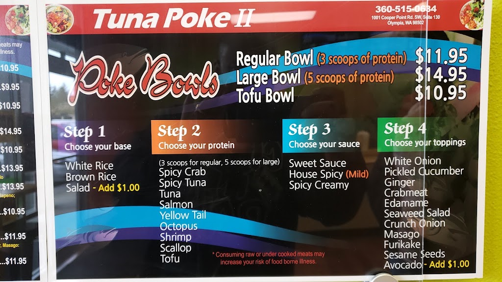 Tuna Poke 2 | restaurant | 1001 Cooper Point Rd SW #130, Olympia, WA 98502, USA | 3605150634 OR +1 360-515-0634