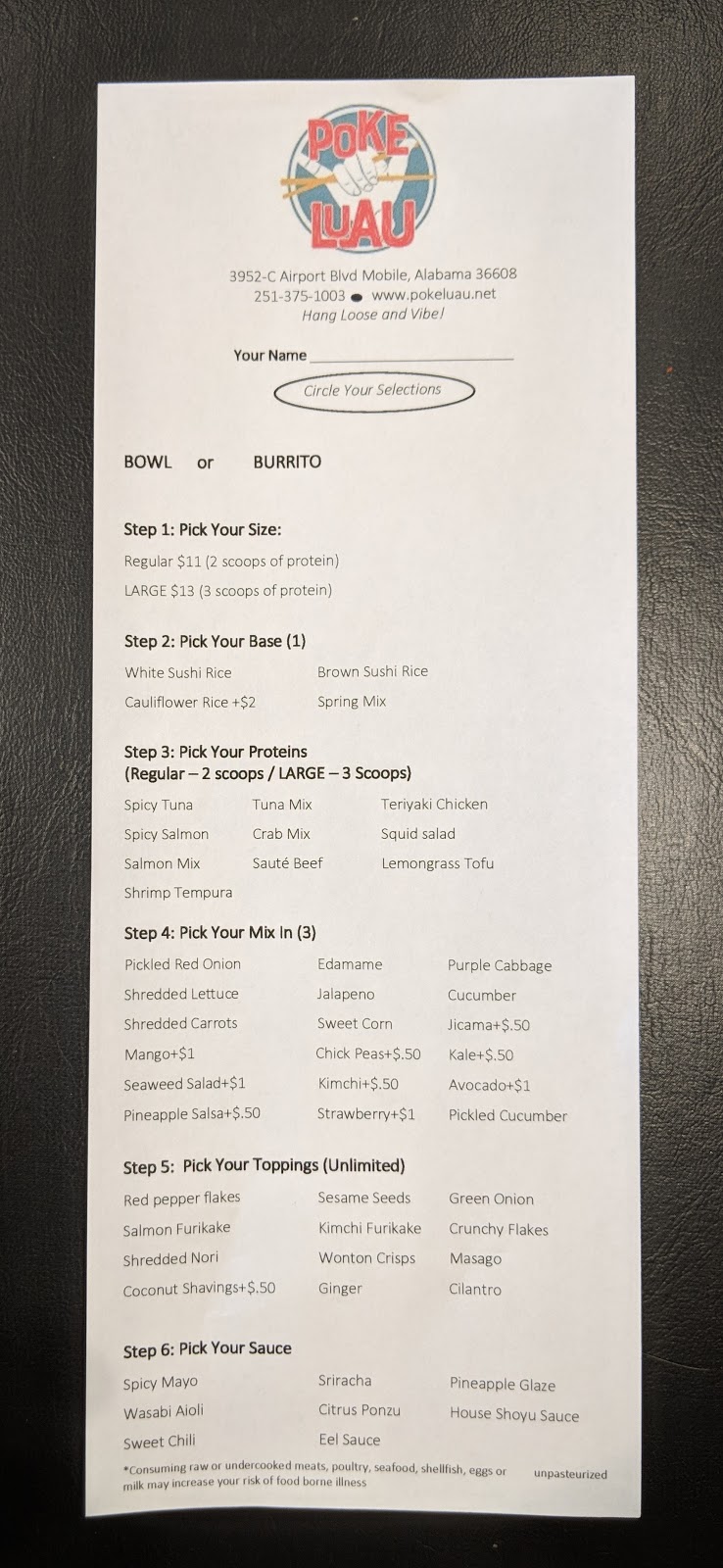 Poke Luau Mobile | restaurant | 3952-C, Airport Blvd, Mobile, AL 36608, USA | 2513751003 OR +1 251-375-1003