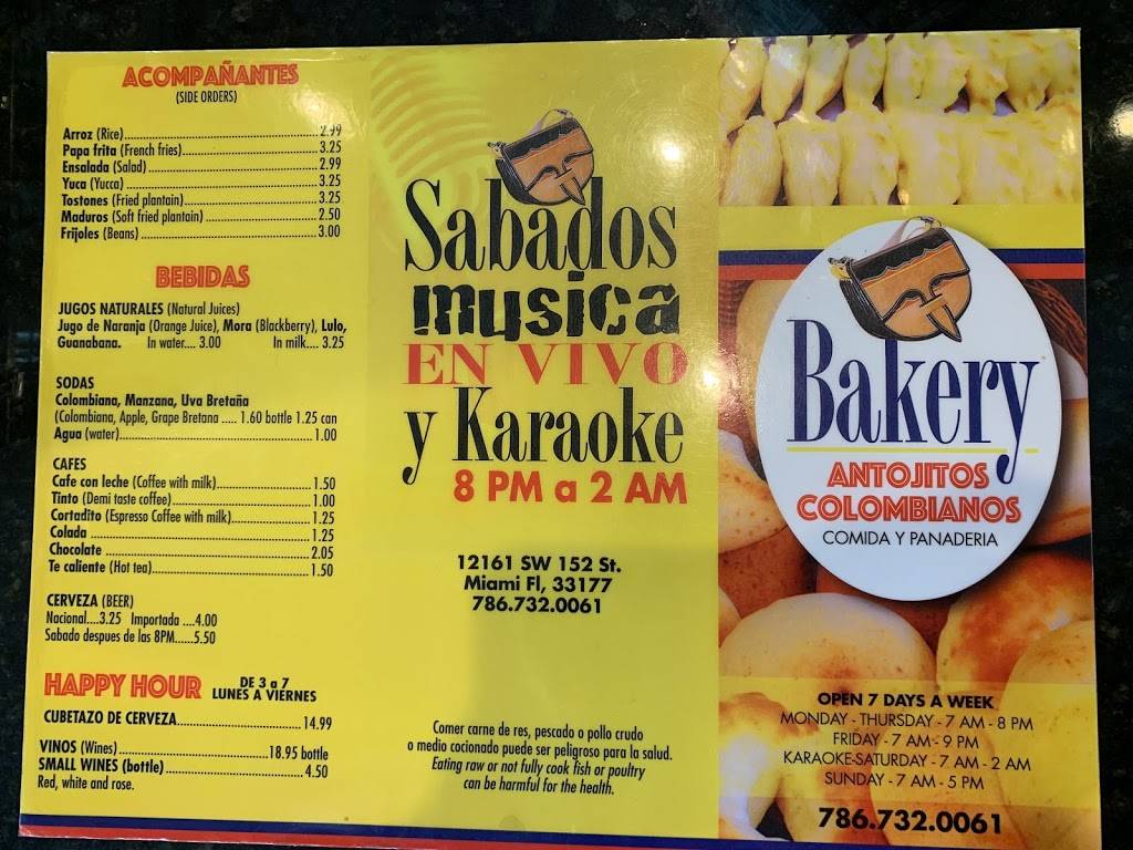 Bakery Antojitos Colombianos | restaurant | 12161 SW 152nd St, Miami, FL 33177, USA | 7867320061 OR +1 786-732-0061