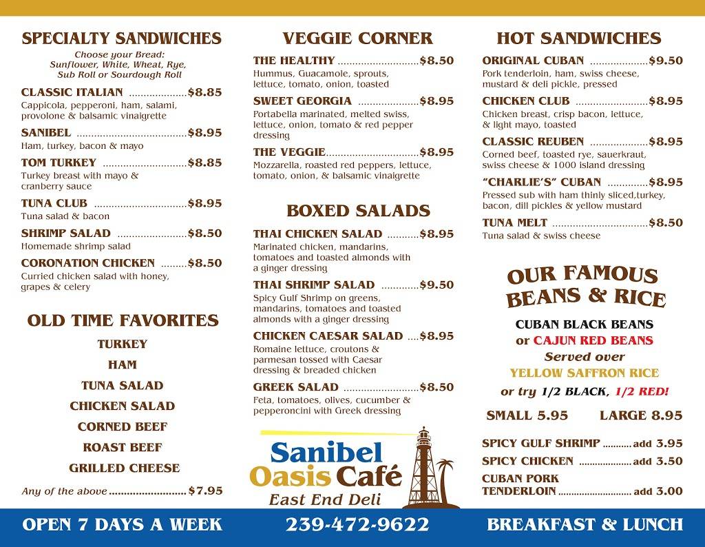 East End Deli Sanibel Oasis Cafe | meal takeaway | 359 Periwinkle Way, Sanibel, FL 33957, USA | 2394729622 OR +1 239-472-9622