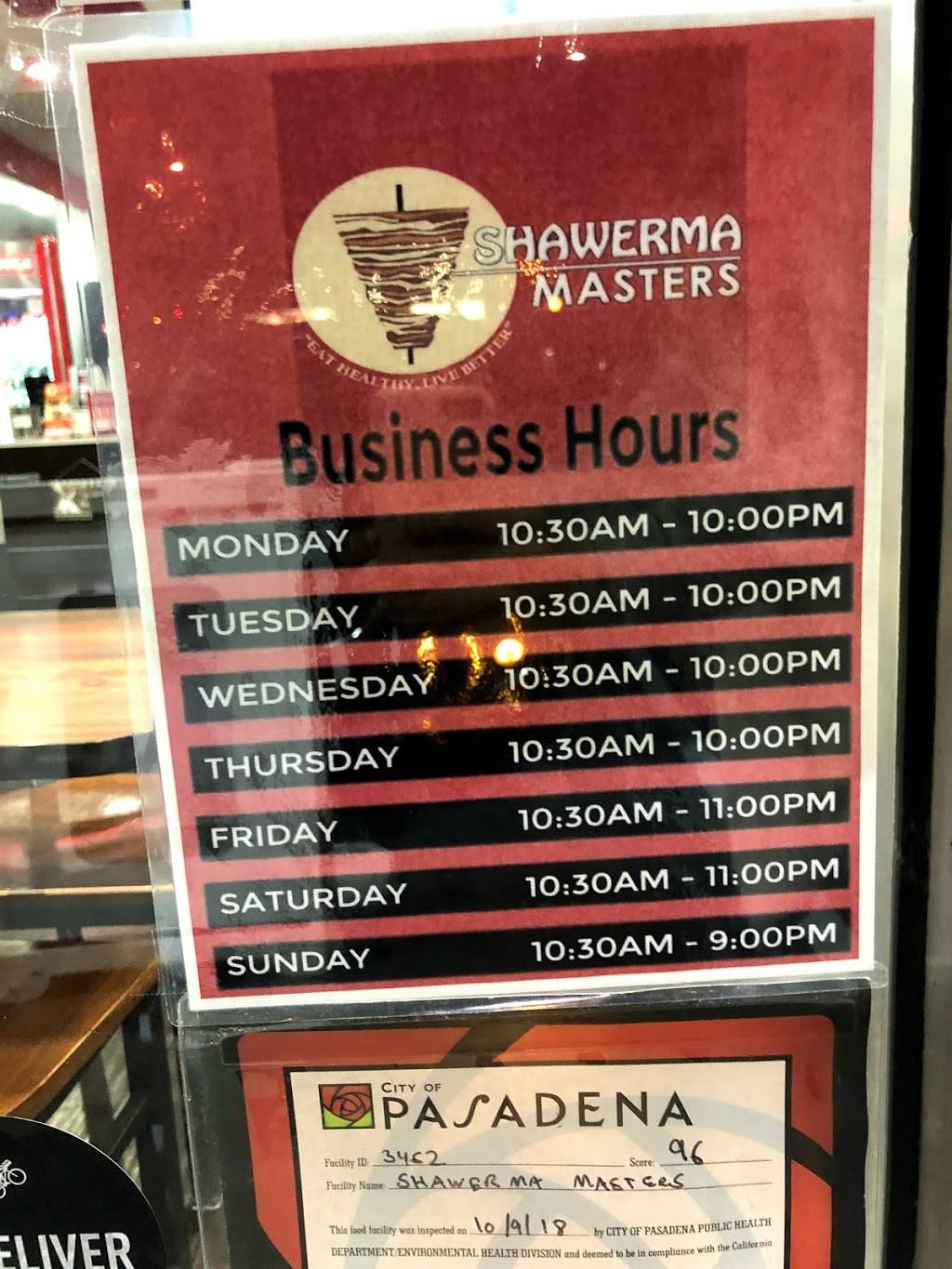 Shawerma Masters | restaurant | 1802 E Washington Blvd, Pasadena, CA 91104, USA | 6264862800 OR +1 626-486-2800